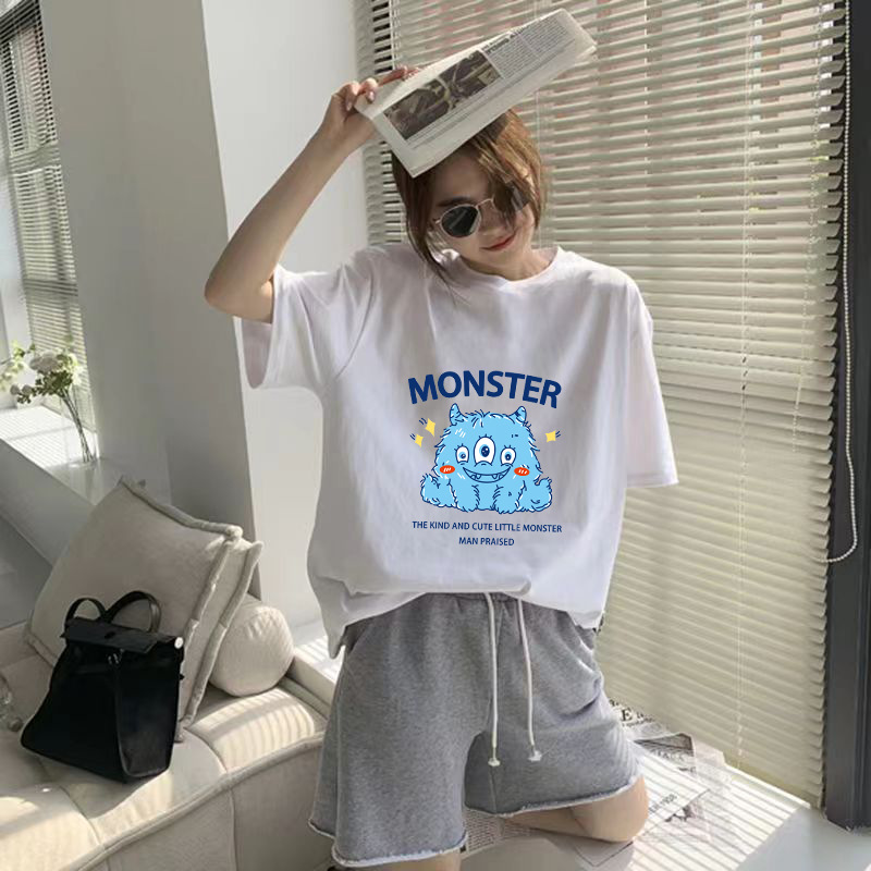 Monstruo blanco de manga corta de seda de hielo