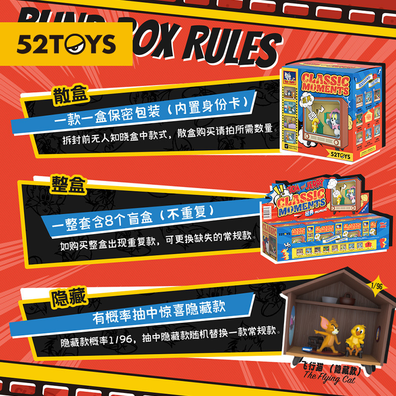 正規品 52TOYS トムとジェリー クラシック MOMENT ブラインドボックス フィギュアシリーズ ブラインドボックス トレンド おもちゃ 周辺フィギュア オーナメント|undefined