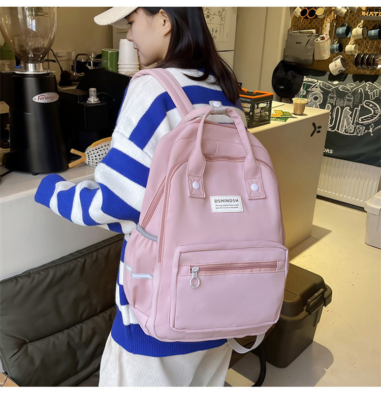 Fashion Solid Color Zipper Backpack display picture 3