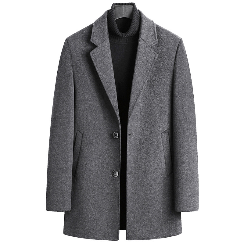 Wholesale Winter New Product European Size Plus Size Cotton Thickened Single-Breasted Woolen Woolen Outwear Jacket Men's Cross-Border Wholesale Winter New Product European Size Plus Size Cotton Thickened Single-Breasted Woolen Woolen Outwear Jacket Men's Cross-Border