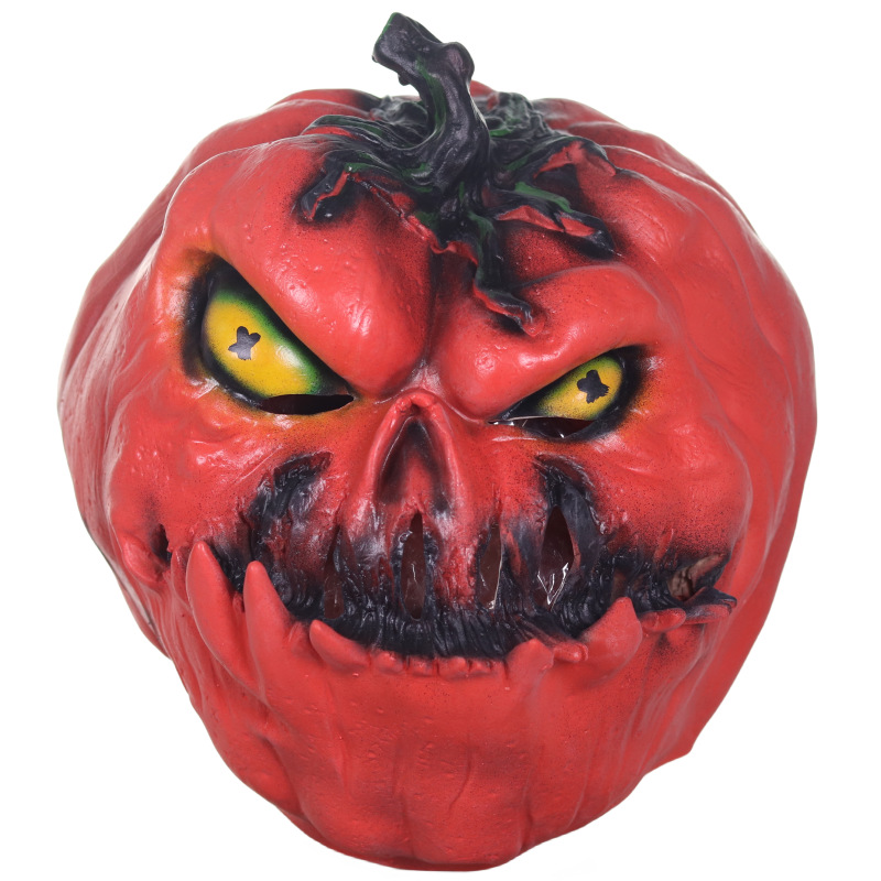 Máscara naranja de calabaza transfronteriza Halloween Bola fiesta horror accesorios de miedo en vivo ambiente de truco o trato vestir
