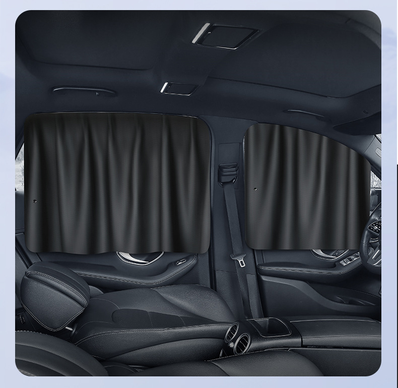 Car Sunshade Curtain, Track-Type Sun Protection and Heat Insulation Curtain, Car Rear Side Window Curtain, Privacy Blackout Curtain for the Car Interior