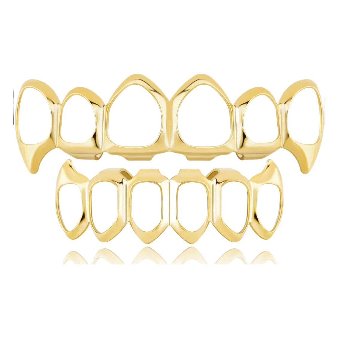 Производитель поставляет европейские и американские декоративные каппы для зубов в стиле хип-хоп с покрытием из настоящего золота и ажурным дизайном.