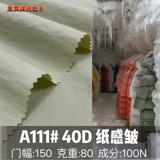 40D尼龙纸感皱羽绒服棉衣冲锋衣时尚防水尼丝纺风衣面料抗皱