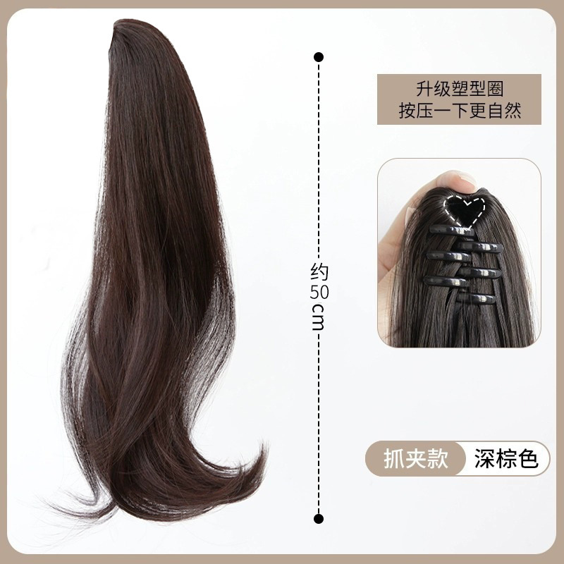 抓夹假发马尾辫子双马尾女发饰自然蓬松增发量盘发神器假发麻花辫|undefined