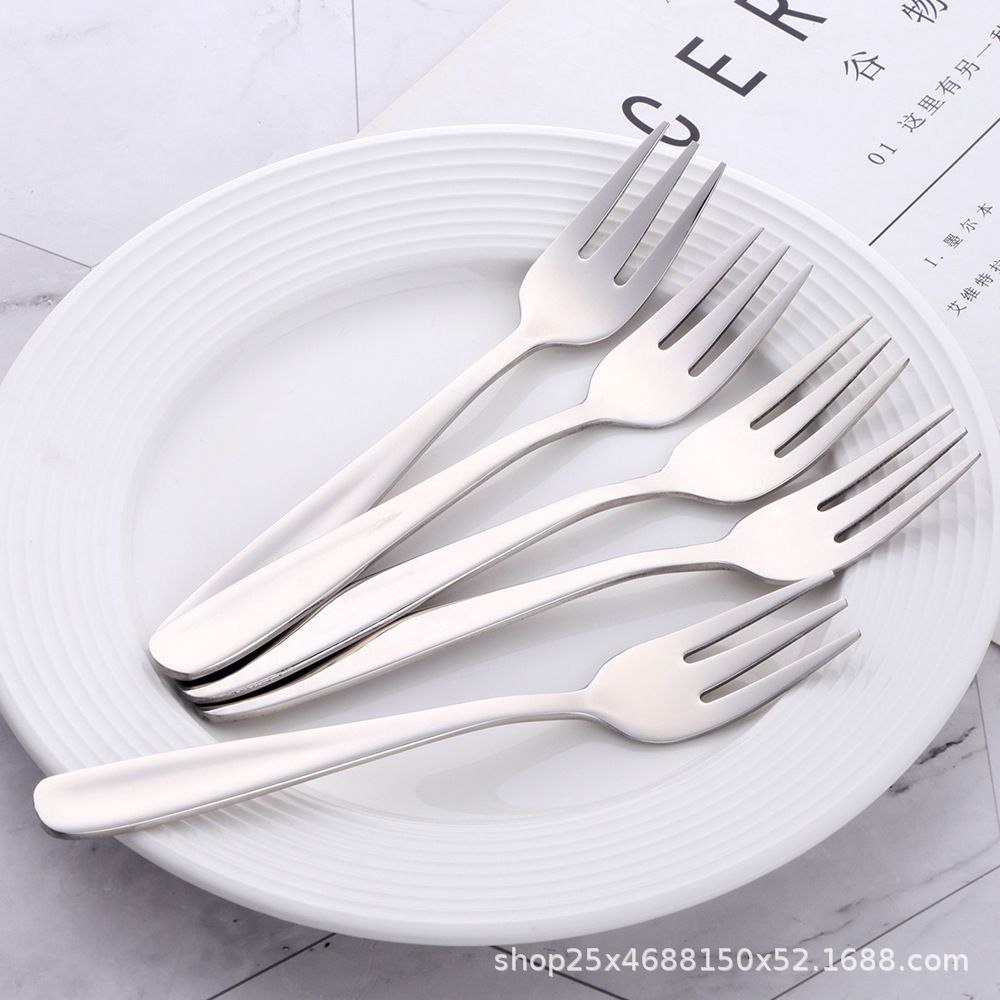 百仕达精品小叉子创意不锈钢叉子水果叉成人主餐叉家用儿童迷你叉