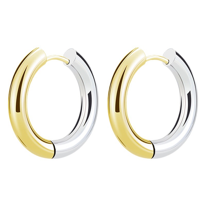 Ebay transfronteriza Venta caliente pendientes de acero de titanio Luz de lujo nicho de alto grado electrochapado temperamento gradiente pendientes femeninos europeos y americanos hebilla del oído