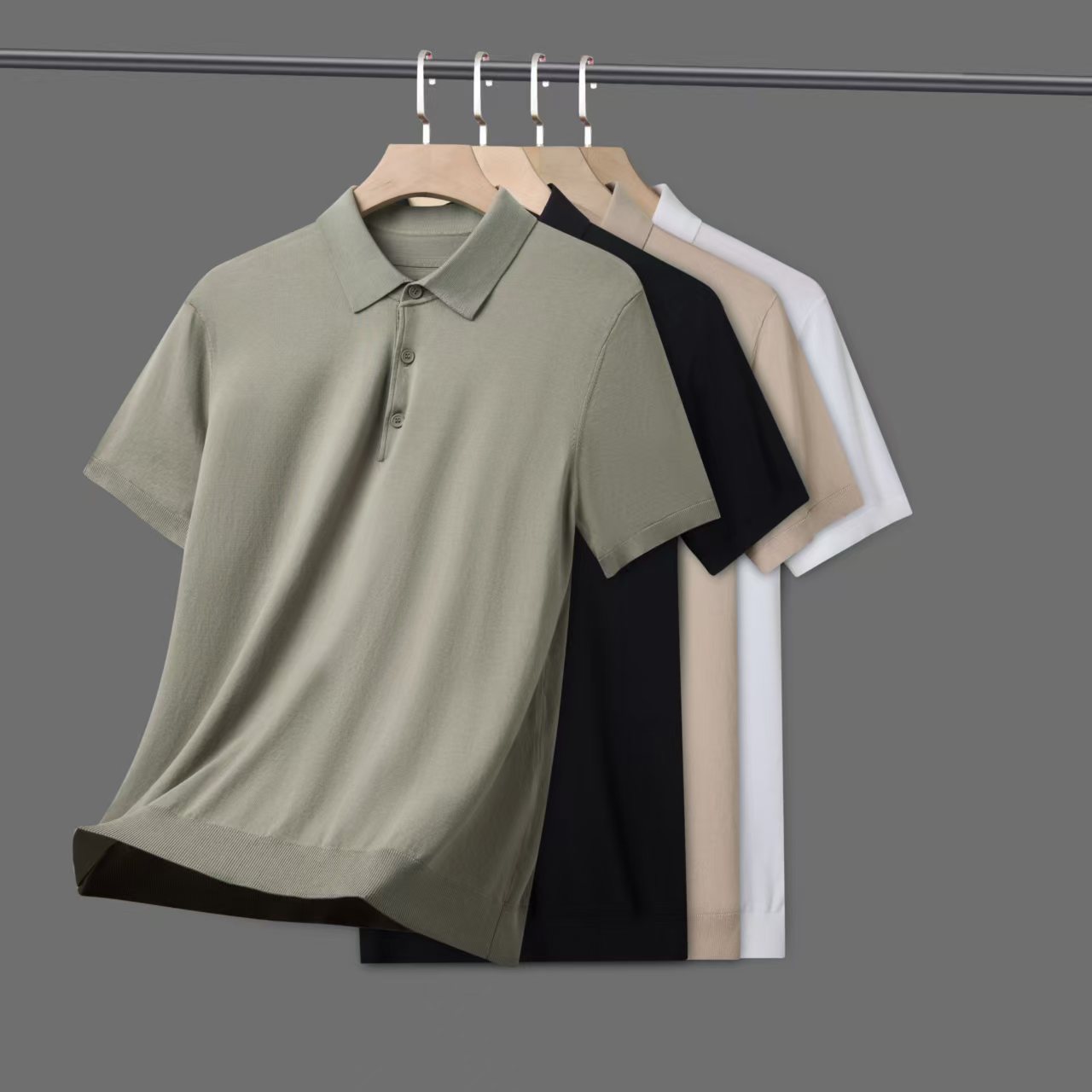 桐乡濮院毛衣加工定制 精品男士短袖polo针织衫 可logo刺绣