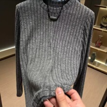 秋冬季轻奢圆领时尚男女打底衫感慵懒松弛感长袖磨毛T恤百搭潮流