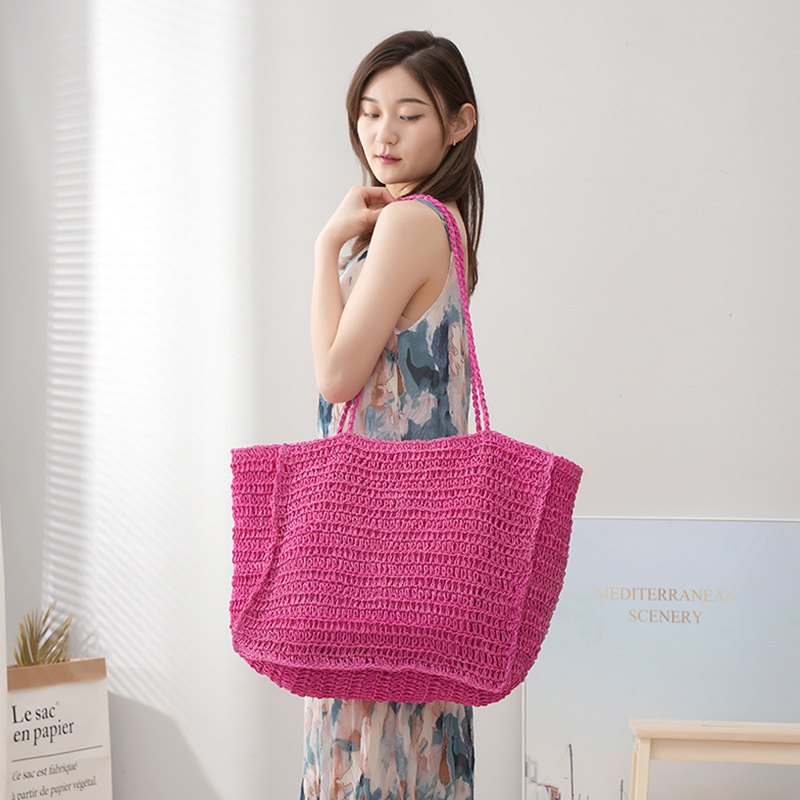 Straw universal beach solid color fashionable bag strap