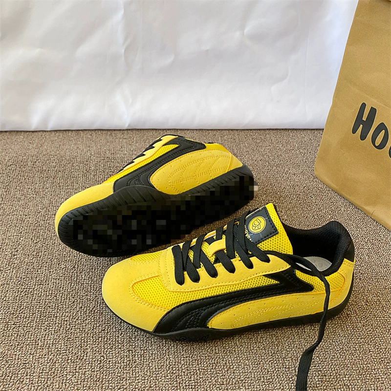 Мужские кроссовки для тренировок, желто-черные, тонкая подошва, летняя новинка 2025 года, сетчатые, универсальные, повседневные