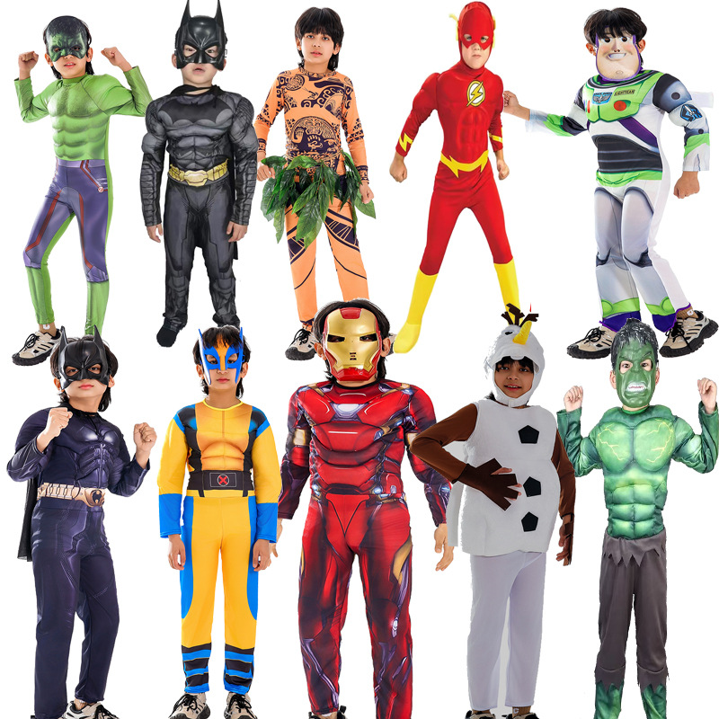 万圣节服装儿童新款绿巨人金刚狼cos动漫服装海洋奇缘雪宝演出服