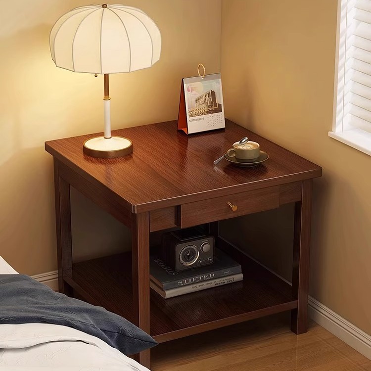 Sofá mesa de lado sala de estar casa nuevo estilo chino mesa pequeña apartamento pequeño mesita de noche mesa cuadrada de madera maciza simple mesa de café pequeña