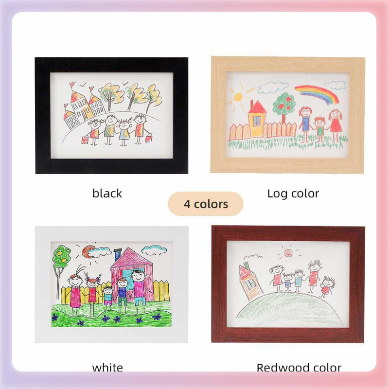 ✅跨境可拆卸磁吸相框儿童艺术框可存储多张绘画照片多功能相