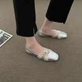 时髦百搭平底鞋女2022夏季新款小众设计感方头一脚蹬懒人鞋单鞋潮