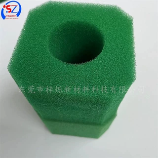 定制立体过滤海绵管异形滤芯绿色方体圆孔过滤棉柱套筒