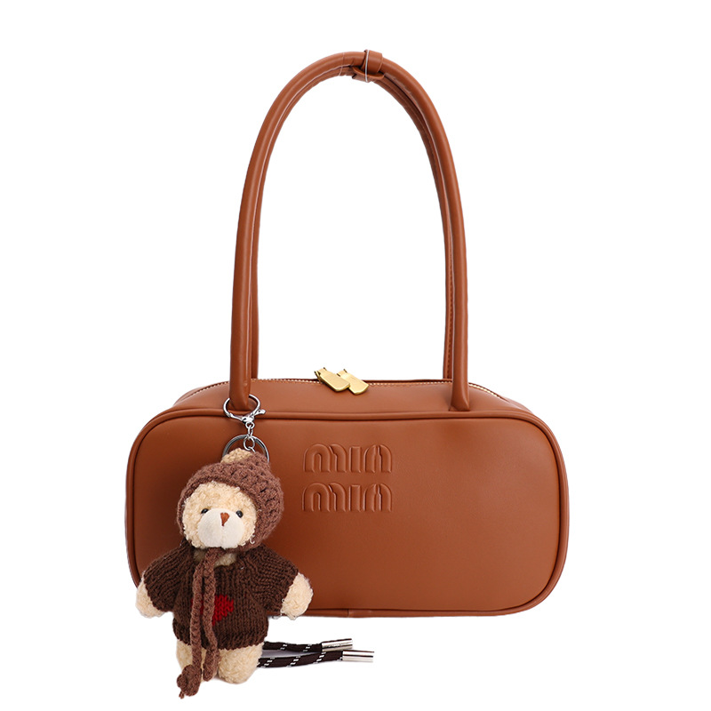 Retro texturas coreanas bolsas debajo de las axilas para mujeres 2025, invierno nuevo bolsas de almohada de estilo extranjero, bolsas de hombro de Boston.
