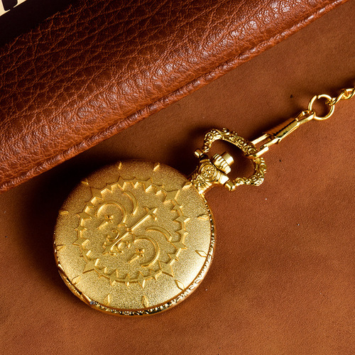 Cross-border golden queen wand thick chain quartz pocket watch manufacturer wholesale quartz watch quartz pocket watch