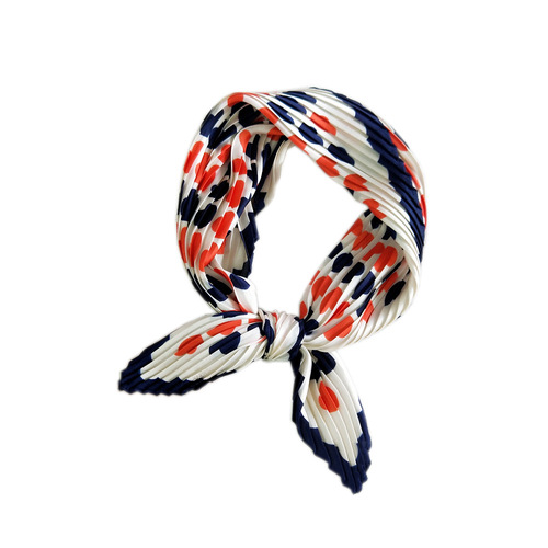 53 pleated small square scarf small silk scarf for women spring autumn summer Korean style headscarf work professional fashion scarf scarf