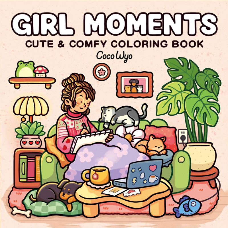 跨境涂色本 Spooky Cutie Coloring Book 怪兽系列儿童涂鸦填色本|undefined