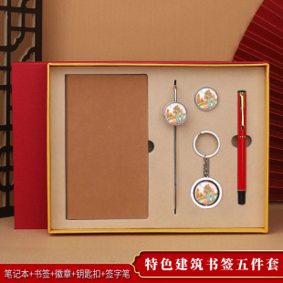 Chongqing Jiefangbei Wenchuang Metal Bookmark Badge Keychain Notebook suit Souvenir Accompanying Gift Customization