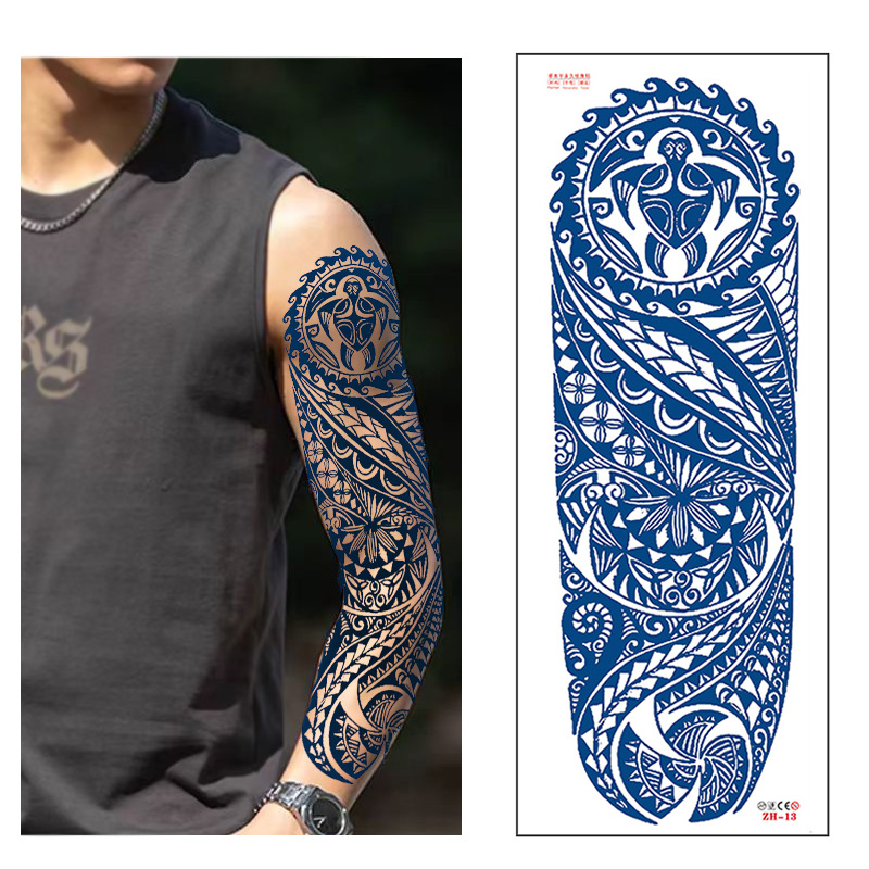 Calcomanías de tatuaje semipermanentes de brazo completo para hombres y mujeres brazo imagen grande jugo de planta no puede lavar las pegatinas de tótem de tatuaje