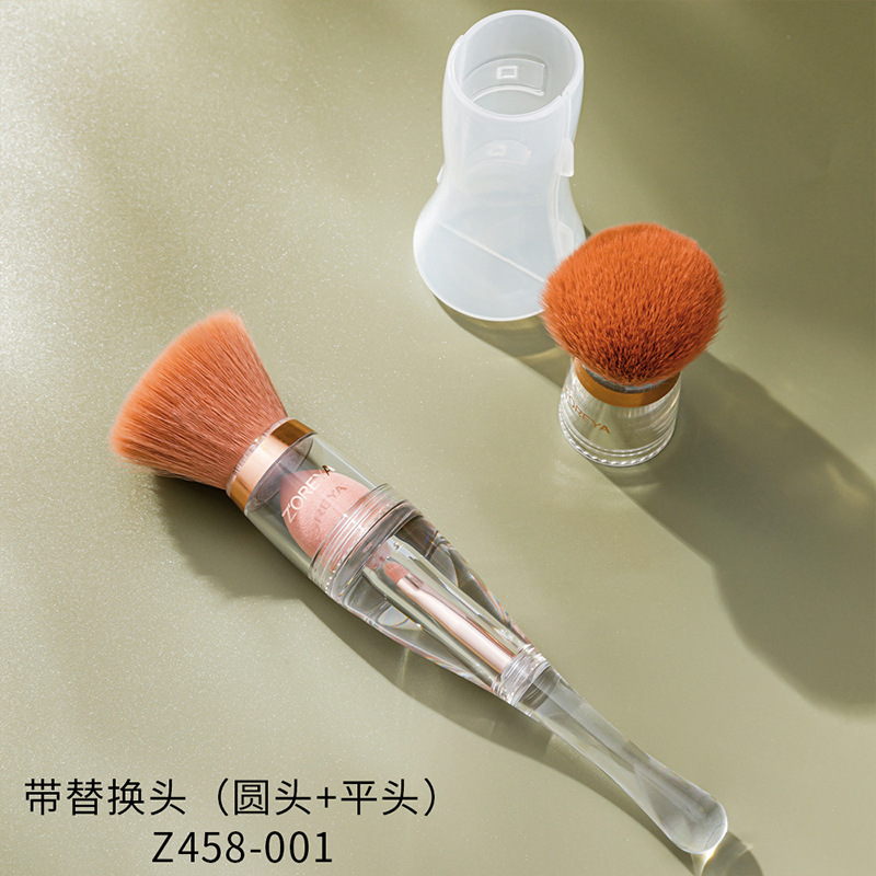 Fábrica de Zhuolia cepillo base personalizado 3 en 1 cepillo de maquillaje herramientas de maquillaje multifuncionales 4 en 1 cepillo de maquillaje
