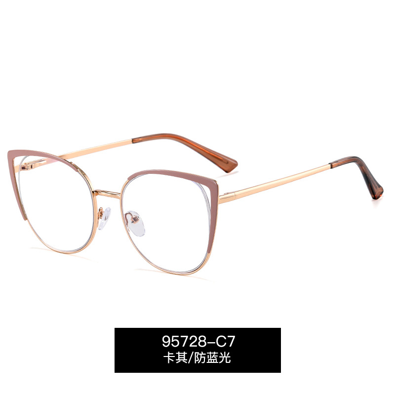 95728 nuevos hombres y mujeres de metal anti-Luz Azul gafas marco liso gafas artístico retro marco redondo miopía gafas al por mayor