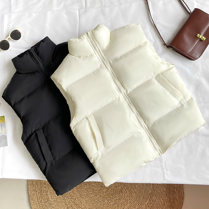 2023 가을과 겨울 다운 코튼 따뜻한 조끼 짧은 조끼 외부 조끼 조끼 패션 조끼 빵 코트 코트