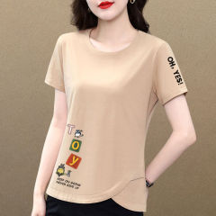 100% 純綿半袖tシャツ女性夏新作韓国版ゆったりとしていて、やせています。