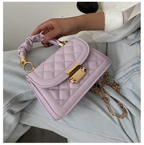 Popular versatile Instagram-style women's bags, trendy Korean fashion chain crossbody and top-handle small square bag