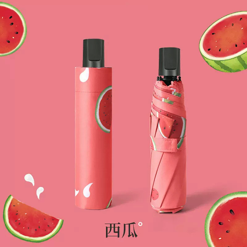 Manual 8-bone fruit umbrella watermelon red