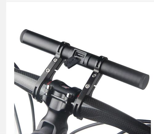 Bicycle handlebar extension rack extension rack lamp flashlight holder clip cycling equipment usb can be used as a power bank