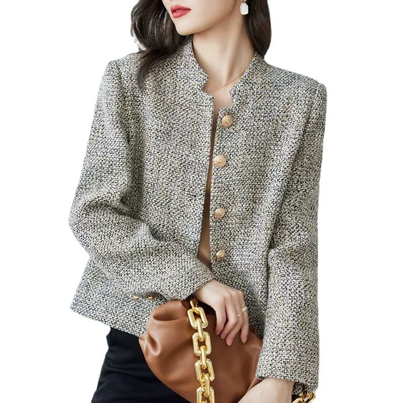 Весенняя–осенняя шерстяная короткая куртка, стиль Chanel