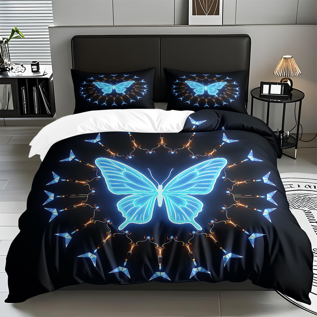 Butterfly series digital print edredón comercio electrónico transfronterizo preferido fuente fábrica adaptada modo TEMU / JIT