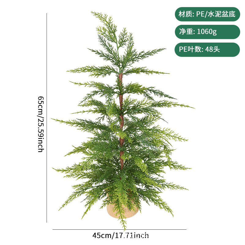 Decoración de Navidad 50 ~ 70cm pequeña decoración de árbol de Navidad PE decoración de escritorio diseño de escenario de árbol de mangá