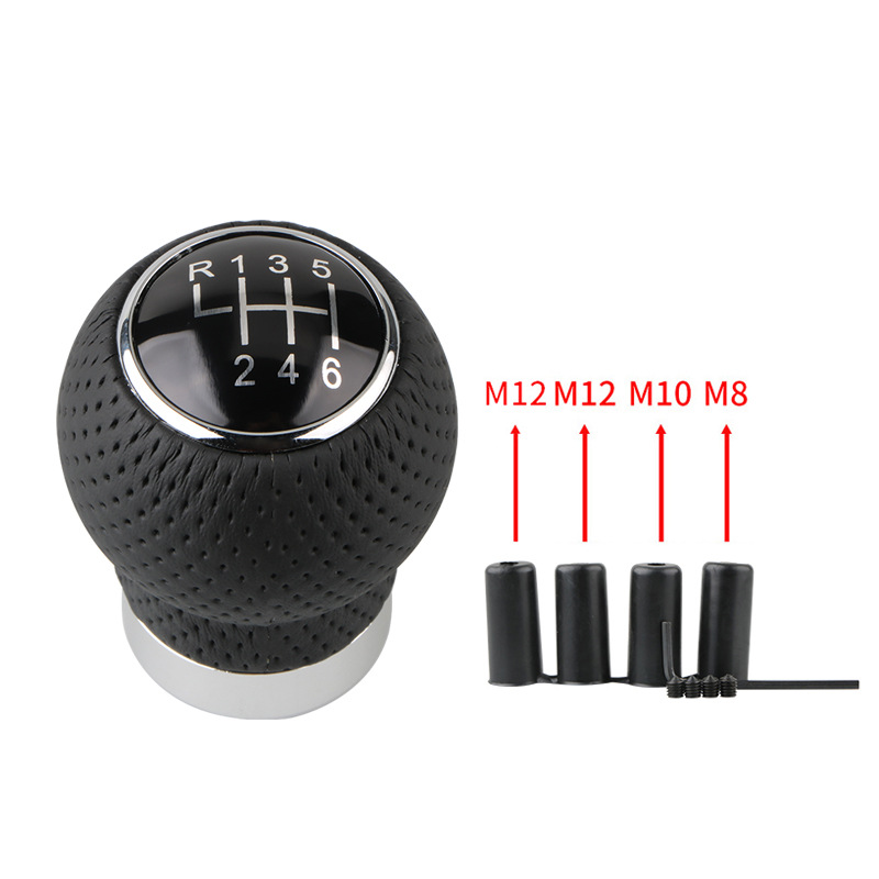 Modificación del coche con cabeza de cambio de marchas cuero colgando cabeza de cambio palanca de cambio Manual 5 engranaje mano onda redonda cabeza de cambio