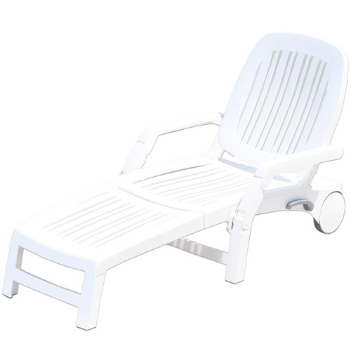 Outdoor Plastic Beach Chair Large Thick Outdoor Hotel Pool Beach Folding Recliner Direct Sale