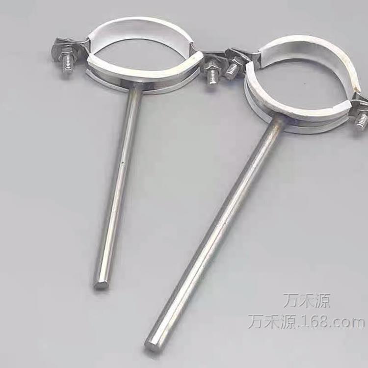 201不锈钢加长管码管夹管卡管箍抱箍PVC排水包胶吊码12公分15公分