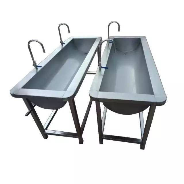 供应不锈钢洗手水槽 带消毒槽式清洗水池 食品屠宰机械用