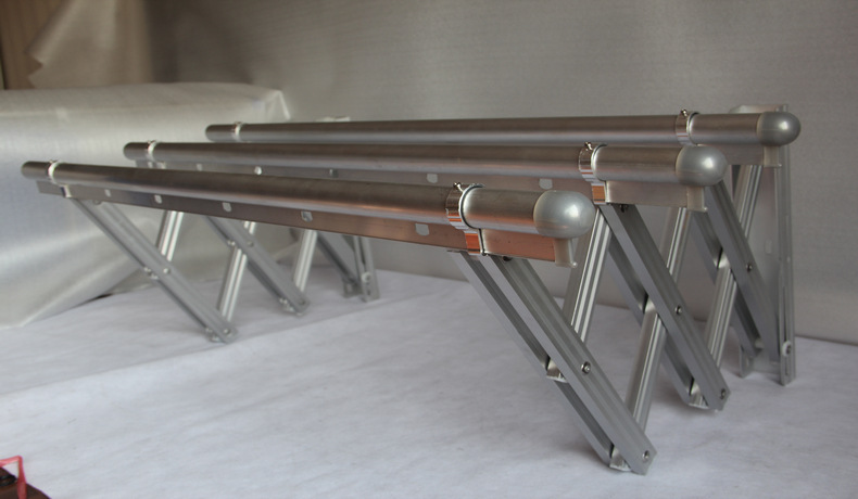 阳台推拉衣架可伸缩户外壁挂衣架铝合金折叠晾衣杆室外晾衣架|ms