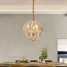 美式客厅灯轻奢水晶吊灯现代简约餐厅灯吧台楼梯创意个性铁艺灯具