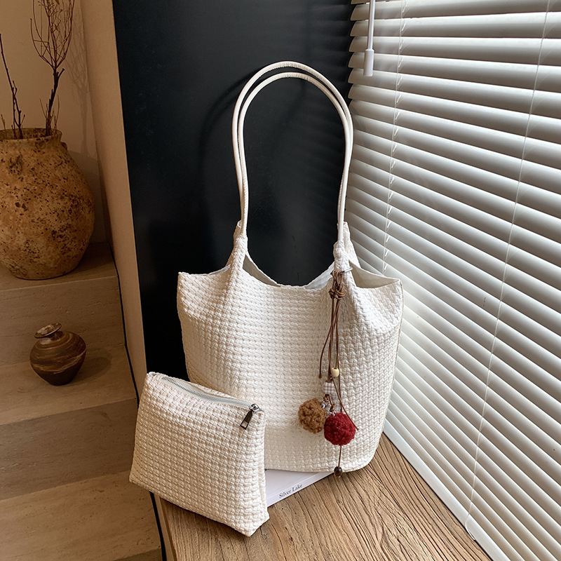 2025 nueva gran capacidad de transporte bolsa bolsa bolsa de mujer tejida bolsa de hombro universal bolsa de mano alta sensación bolsa madre