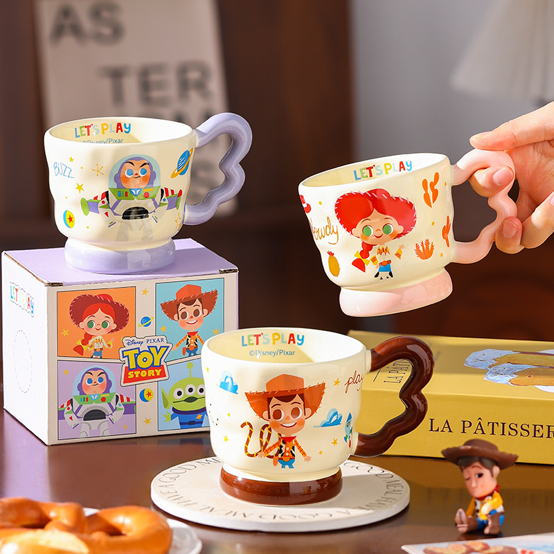 Toy Story copas de cerámica de alto valor para parejas de copas de agua caseras regalo de cumpleaños para chicas