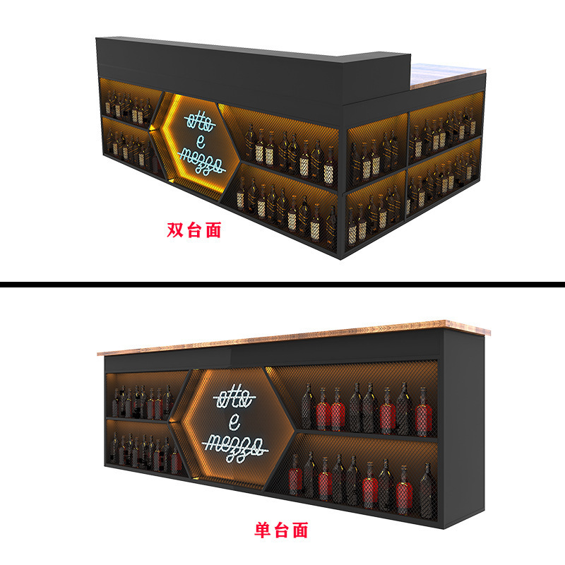 Bar Counter, Cashier Counter, Lounge Bar, Restaurant, Wrought Iron Corner Counter, Industrial Style, Barbecue Restaurant, Dining Bar, Front Desk Reception Desk