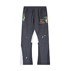 Orden exterior galería Departamento pintado a mano Splash-tinta costura cordón retro High Street casual sweatpants ligeramente estirar pantalones largos para hombres
