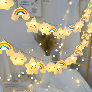 Stars and Clouds Battery Small Lanterns Bedroom Decoration Lights Kidsren's Tent Lights Room Birthday Hanging Lights Holiday Stall Lights