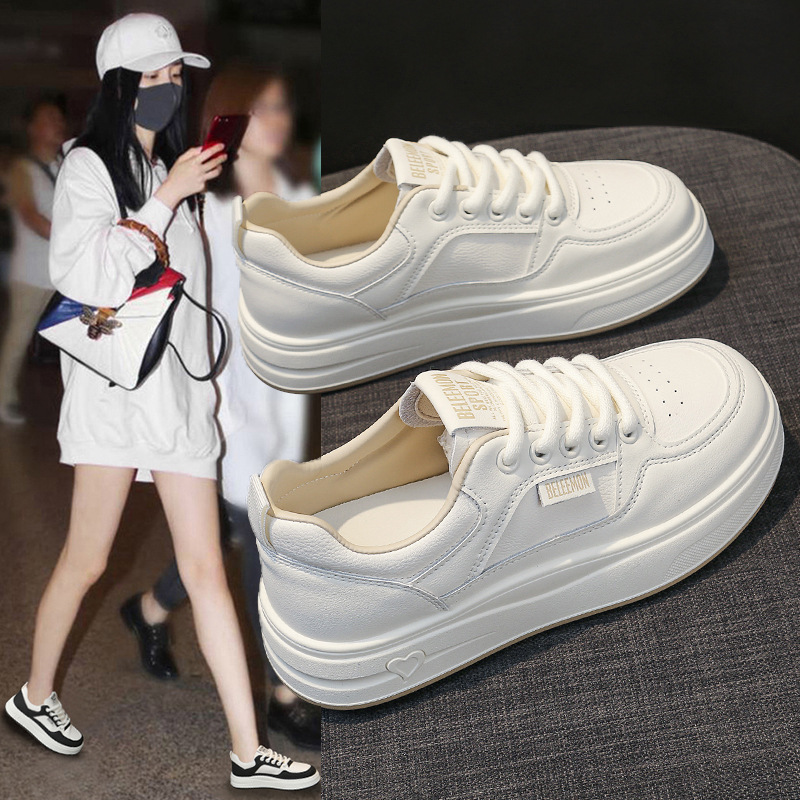 바이리멍 ins 화이트 스니커즈 여성 트렌디 학생용 2025 가을 겨울 신상 두꺼운 밑창 팬더 슈즈 여성 스트릿 스타일 스니커즈 Z01