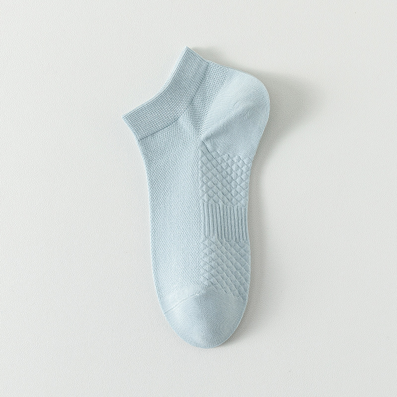 Calcetines de algodón de color sólido, calcetines de barco de verano, calcetines de malla transpirables, calcetines de algodón sin hueso.