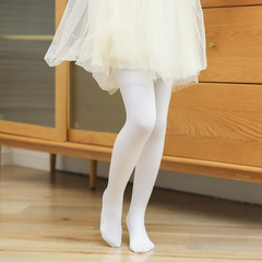 90D女童連褲 彈力透氣白色抗起球防滑跳舞練功芭蕾專業兒童舞蹈襪